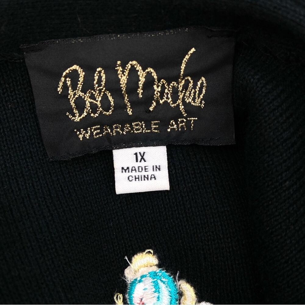 Bob Mackie Wearable Art Cardigan Sweater Dream Catcher Feather‎ plus 1X - Picture 5 of 6